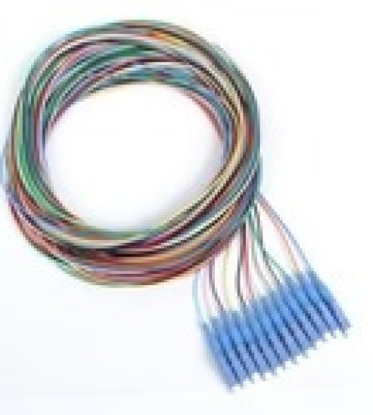 9/125/900µm (12 Pack) Singlemode LC/UPC Color Coded Pigtails, 3 Meters (12 Pcs/Pack)