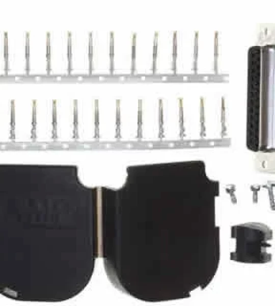 Db25 Crimp Female Kit With Plastic Shell Hood Contacts And Hardware RoHS