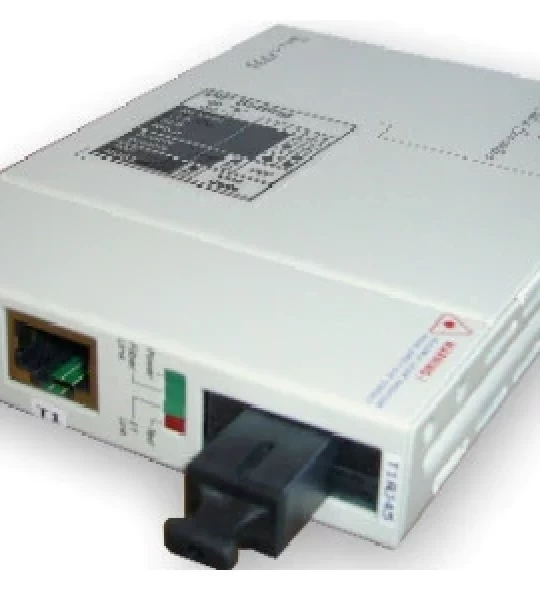 T1 RJ45 100ohm To Singlemode Single Strand 1550/1310nm Fiber Optic Media Converter (T1 Modem), 20Km