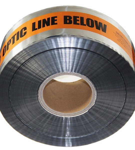 Metallic Detectable Buried Fiber Optic Cable Marker Metallic Tape - 3" X 1000'